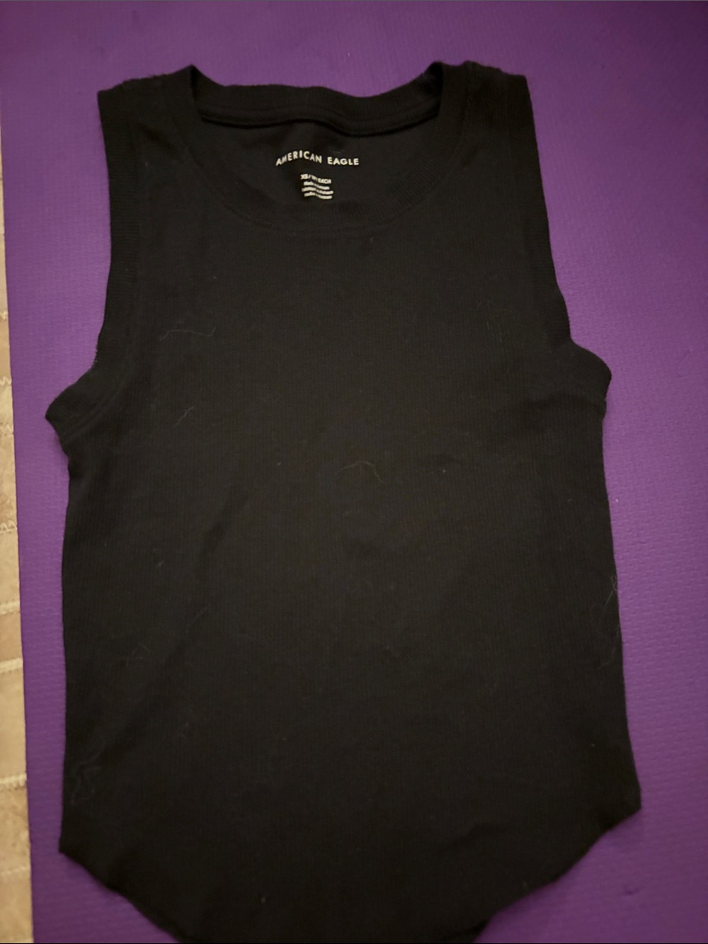 American Eagle Outfitters Black Ribbed Sleeveless Tank